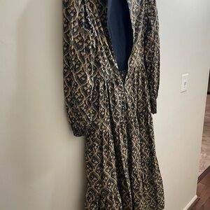 Chic Geometric Long Sleeve Dress